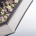 Lace Printing Umbrella Completely Shaded Folding